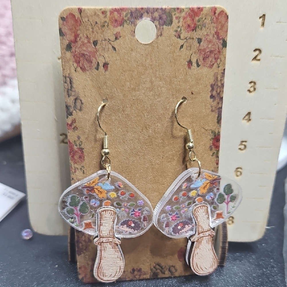 Floral Mushroom Earrings